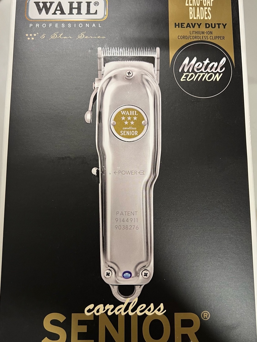 Wahl Metal Edition Cordless Senior Trimmer - Silver and Gold Accents